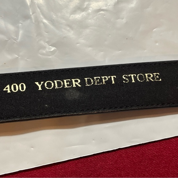 Yoder Dept. heavy duty Black BELT Top Grain Leather Amish 400 gold Buckle 37-41 - Picture 2 of 11